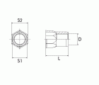 TUERCA REMACHABLE INOX BRALO SEMIHEXAGONAL BAJA